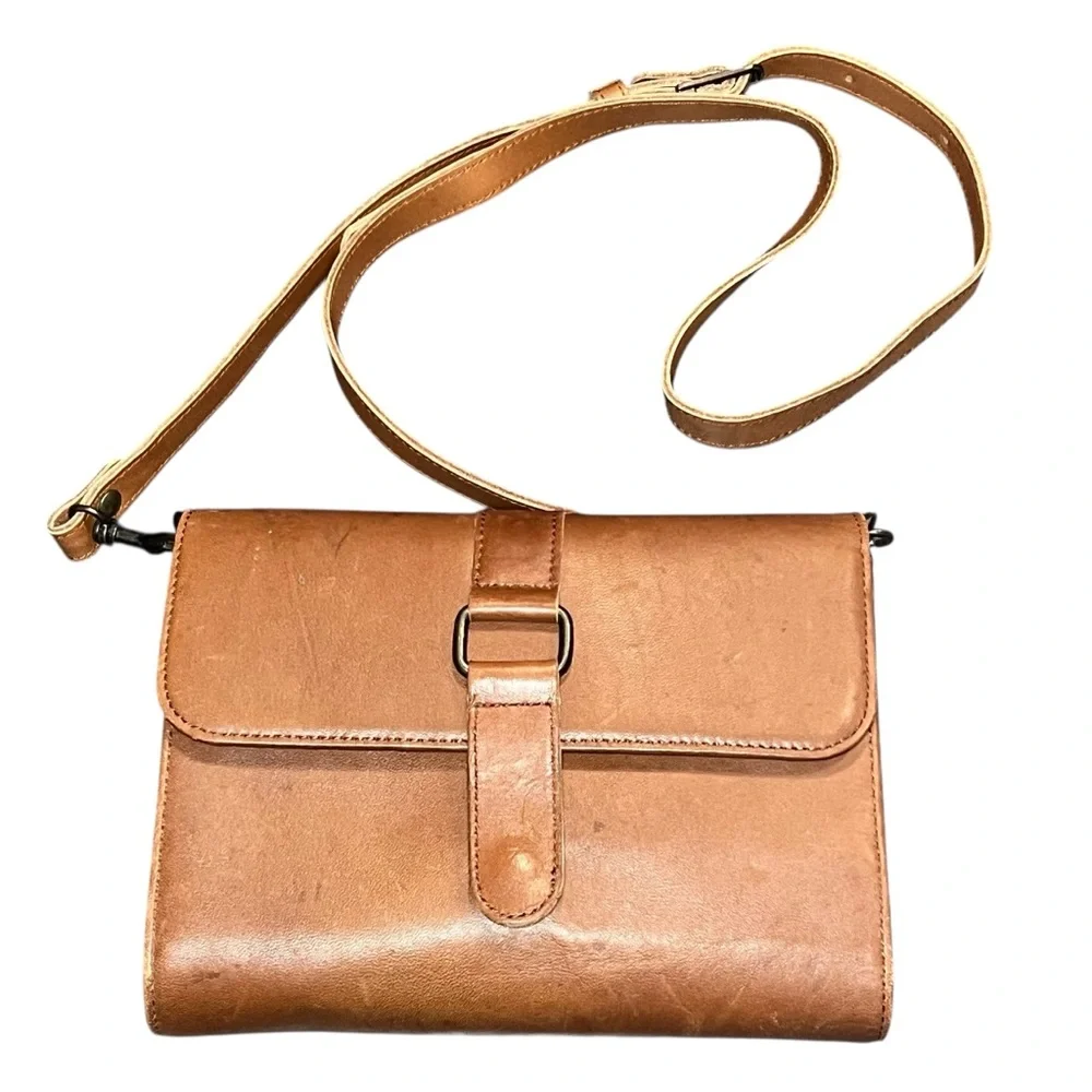 Eddie Bauer Brown Leather‎ Crossbody Bag - Picture 2 of 16